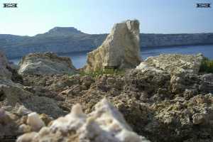 malta cliffs irdum fomm ir rih bay stalagmites limestone blue clay