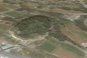 tal maqluba malta legendary pheonician tanks wells Tas Sekonda crater hole photographs aerial satellite images folklore old ancient