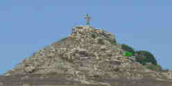 The Saviours Hill (Tas-Salvatur Hill) with statue of Jesus on the top. Copy of Rio de Janeiro Jesus Christ statue also on a hill top